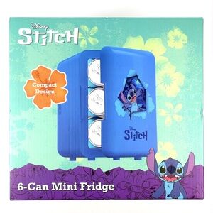 Disney Stitch 6 Can Mini Fridge Thermoelectric Cooler Compact Portable Home NWT